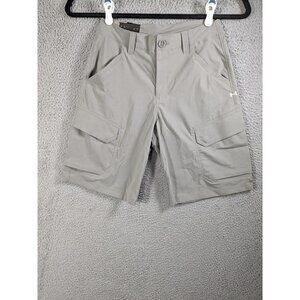 Under Armour Shorts Mens 28 (Actual 26x10) Storm Fish Hunter Cargo Nylon Gray
